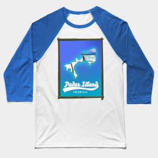 Padar Island Indonesia map Baseball T-Shirt